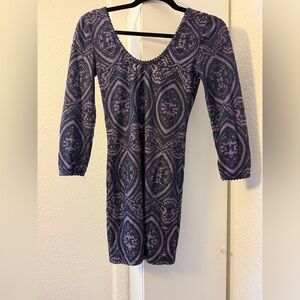 Elegant Purple Patterned Dress